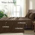 thumbnail image 2 of Lux Decor&nbsp;Twin XL&nbsp;Bed Sheets - 4 Piece Ultra-Soft Microfiber&nbsp;Sheets Set, Deep Pocket Fitted Sheet, Flat Sheet & 2 Pillowcases, Breathable Hotel Luxury, OEKO-TEX Certified, Brown, 2 of 10