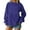 Dark Blue, variant on Women Round Neck Solid Color Loose Fitting Long Sleeve Hoodless Casual Basic Sweatshirts Fall Clothes Winter Clothing