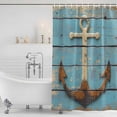 thumbnail image 4 of Vintage Anchor Waterproof Fabric Shower Curtain,Coastal Nautical Blue Brown Wooden Waterproof Fabric Shower Curtain for Bathroom Curtains Bathtubs Hotel Shower Curtains with 12 Hooks Extra Long 72x84, 4 of 8