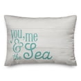 thumbnail image 2 of Creative Products You Me Sea White Wood Teal 14x20 Spun Poly Pillow, 2 of 3