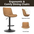 thumbnail image 5 of WGYPRIME Bar Stools Set of 2 with 360° Swivel, PU Leather Counter Height Chairs with Ergonomic Backrest, Metal Base Bar Chairs for Kitchen Island, Dining or Home Bar, Brown, 5 of 11