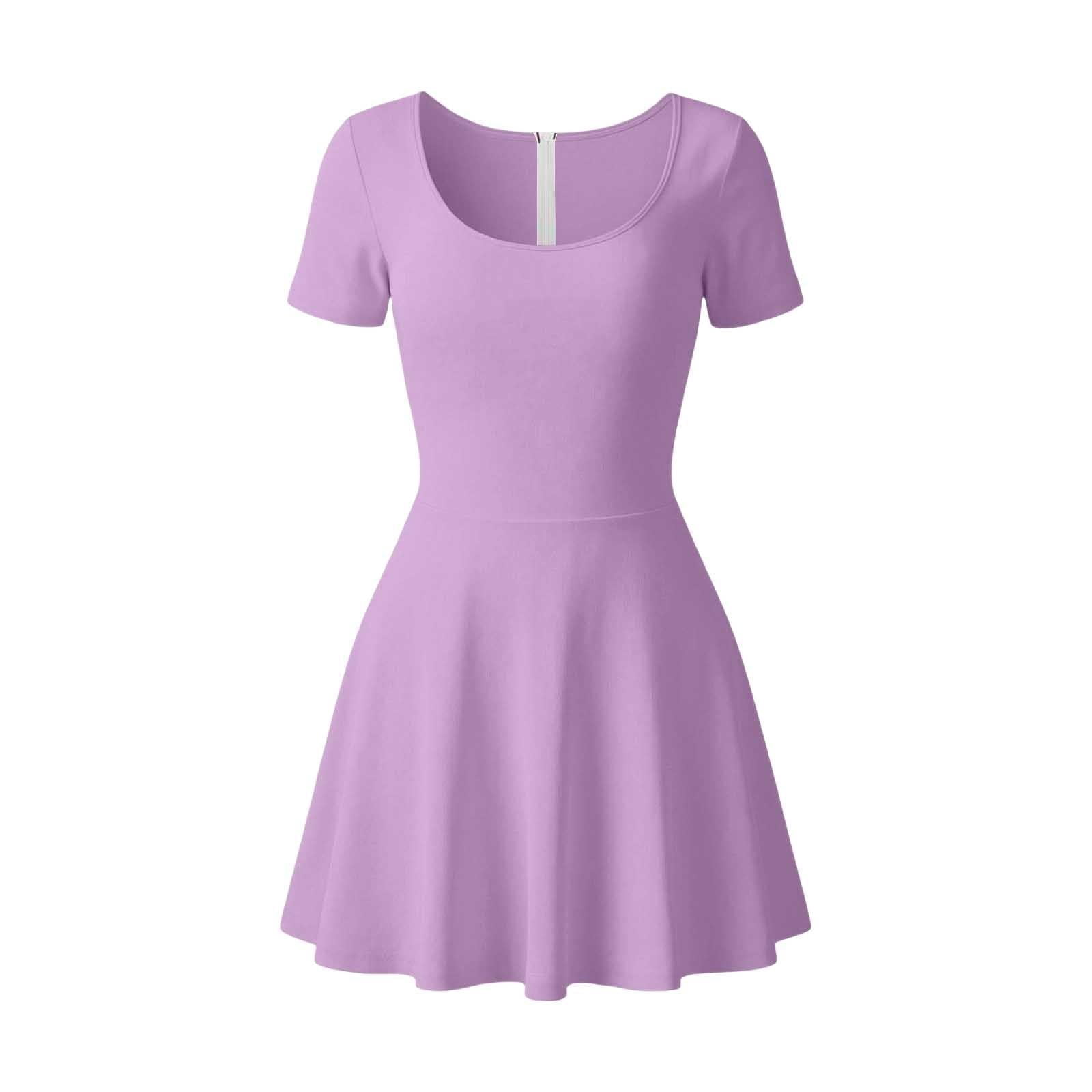 ATOGUTA Athletic Dress for Girls Purple Ruffle Summer Dresses Cute Birthday Party Princess Sundress 5T-15
