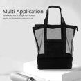 thumbnail image 4 of Travel Bag Large Capacity Wearable Portable Mesh Hand Luggage Bag with Side Pocket for Gym Sports Home Black, 4 of 5