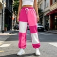 thumbnail image 4 of Lmnyox Women's Sweatpants Color Blocked High Waist Drawstring Trousers Comfy Outdoor Sports Pants with Pockets, 4 of 6