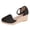 Black, variant on Women's Closed Toe Sandals Platform Wedge Fashion Linen Heels Versatile Braided Buckle Breathable Espadrilles Dress Shoes Black Size 7