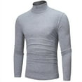 thumbnail image 1 of Ruibeauty T-Shirt Décontracté Coupe Ajustée à Col Roulé Manches Longues pour Hommes Couleur Unie, 1 of 6