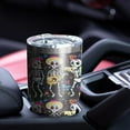 thumbnail image 4 of 30oz Day Of the Dead Halloween Pattern Tumblers Stainless Steel Tumbler with Lid and Straw,Vacuum Insulated Double Wall Travel Tumbler Cups Mug with Cleaning Brush for Coffee,Tea, 4 of 7