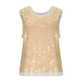 thumbnail image 6 of Giftesty Women's Sparkle Sequin Solid Color Crew Neck Sleeveless Loose Fit Casual Tank Top for Daily Wear, 6 of 9