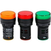 Baomain LED Indicator Pilot Light AD16 L22 AC 110V 20mA Green Red Yellow Indicator lamp 3 Pieces