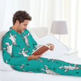 thumbnail image 4 of Mens Pajamas Set, Modern Cartoon Goat Head White Button Down Long Sleeve Loungewear Sleepwear Pjs sets for Men, 4 of 5
