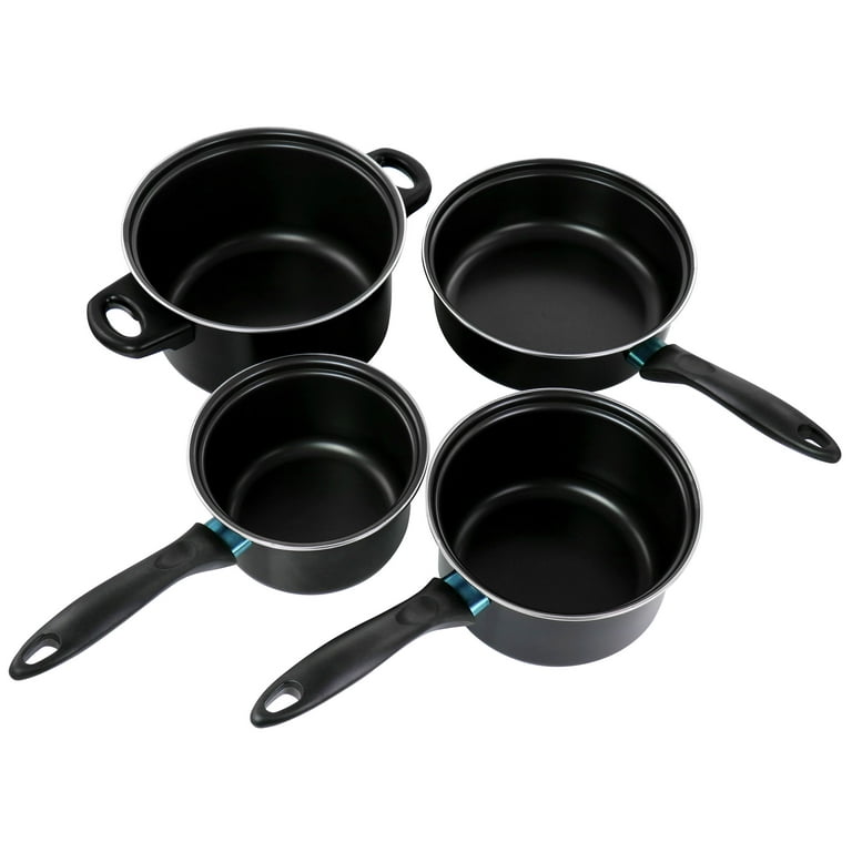 Gibson Home Back to Basics Carbon Steel Nonstick Cookware Set, 7-Piece,  Black