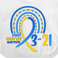 thumbnail image 4 of Inktastic 3-21 World Down Syndrome Day Blue and Yellow Rainbow Ribbon Boys or Girls Baby Bib, 4 of 4
