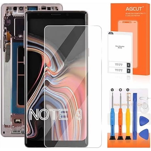 OLED for Samsung Galaxy Note 9 Screen Replacement for Display para Samsung Note 9 LCD SM-N9600 SM-N960F SM-N960U Screen Replacement Digitizer Touch Assembly with Frame(Support Fingerprint) (Purple)