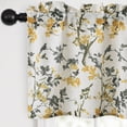 thumbnail image 4 of Hiasan Thick Textured Linen Leaf and Branch Pattern Valance for Kitchen Living Room Bedroom Window, Rod Pocket Farmhouse Light Filtering Valance Curtain, Gold/Black on Bird, 52 x 14 Inches, 1 Panel, 4 of 8