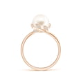 thumbnail image 2 of Angara Freshwater Cultured Pearl Olive Leaf Bypass Ring in 14K Rose Gold for Women | June Birthstone Jewelry for Her, 2 of 8