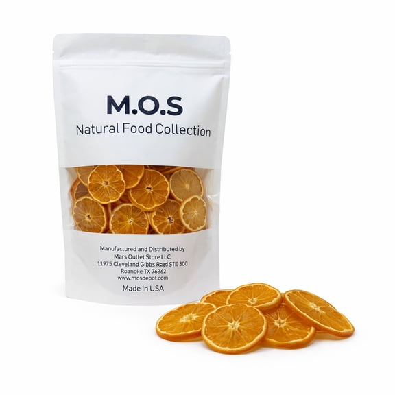 M.O.S Dried Mandarin Orange Slices 2 oz No Sugar Added Dehydrated Citrus Vegan Snack Made in USA