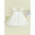 thumbnail image 4 of Bagilaanoe Toddler Baby Girl Party Dress Ruffle Flying Sleeve A-line Princess Dresses 3M 6M 12M 18M 24M 3T Kid Patchwork Tulle Skirt, 4 of 8