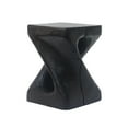 thumbnail image 3 of GDF Studio Wood Grain Twisted Spiral MGO Outdoor Side Table, Black, 3 of 5