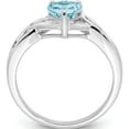 thumbnail image 2 of Sterling Silver Rhodium Plated Dia. Lt Swiss Blue Topaz Heart Ring (Size 6) Made In India qr4624bt-6, 2 of 5