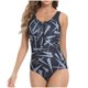 thumbnail image 1 of Trajes de baño para mujer, Trajes de baño para mujer Mono estampado con cremallera Mono ajustado Traje de baño de poliéster para mujer, 1 of 3