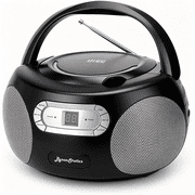 Byron Statics Portable CD Player Boombox, AM FM Radio, AC/DC Dual Power, Outdoor Indoor Use