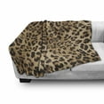 thumbnail image 3 of Leopard Print Soft Flannel Fleece Throw Blanket, Skin Pattern of a Wild Safari Animal Powerful Panthera Big Cat, Cozy Plush for Indoor and Outdoor Use, 50" x 60", Pale Brown Black, by Ambesonne, 3 of 6