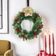 thumbnail image 5 of Magnolia artificial con purpurina navideña | Flor de tela 3D artesanal con bordes brillantes | Decoración navideña duradera para árboles de Navidad, coronas, ventanas y chimeneas, 5 of 6