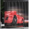 thumbnail image 4 of Ambesonne Car Shower Curtain, Futuristic Red Sports, 69"Wx75"L, Red Black, 4 of 5