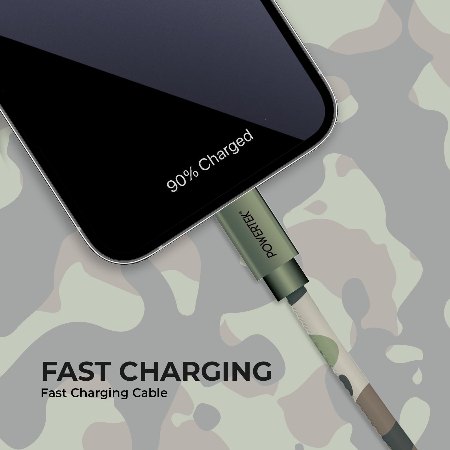 Liquipel Powertek 6ft USB A to USB C Cable with Accessories, Green
