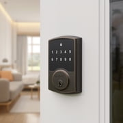 Brinks Electronic Touchpad Deadbolt with Pro-Guard, Transitional, Tuscan Bronze