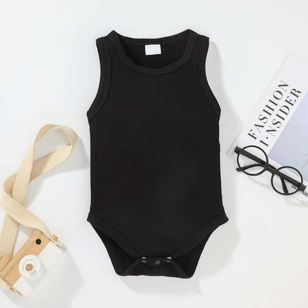 

KONBECA Baby Boys Girls Rompers Infants Pure Cotton Coverall Toddler Kids Baby Bodysuit Multicolor One-piece Hang Strip Vest Romper Outfits (3-18 Months)