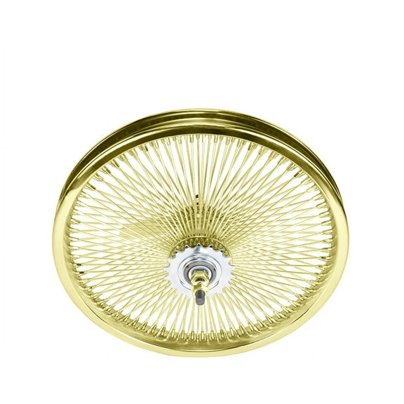 Bike 16 Steel Coaster Wheel 144 Spoke 14g Gold 3/8 Axle Single Wall Gold.