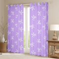 thumbnail image 2 of Feelyou Purple Bow Black Out Curtains, Bowknot Butterfly Curtains Pack of 2 (42x63 Each), 2 of 6