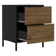 thumbnail image 4 of The Urban Port Wood and Metal Office Accent Storage Cabinet with 2 Drawers, Black and Brown, 4 of 9