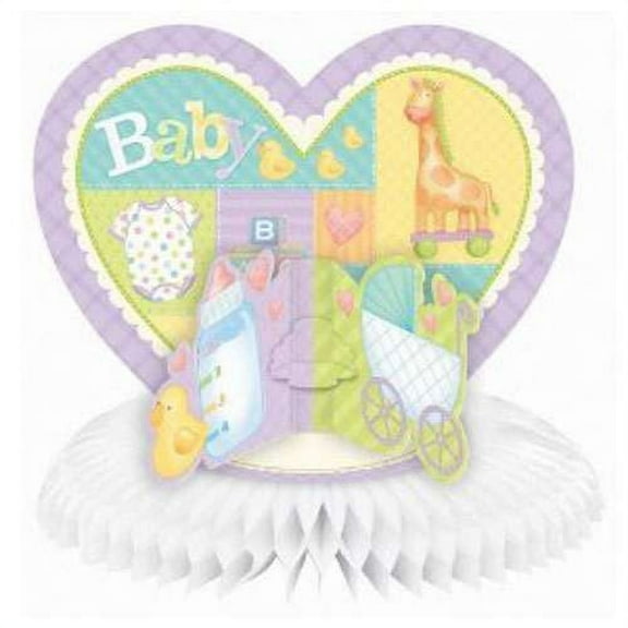 Baby Shower 'Pastel Patchwork' Honeycomb Centerpiece (1ct)
