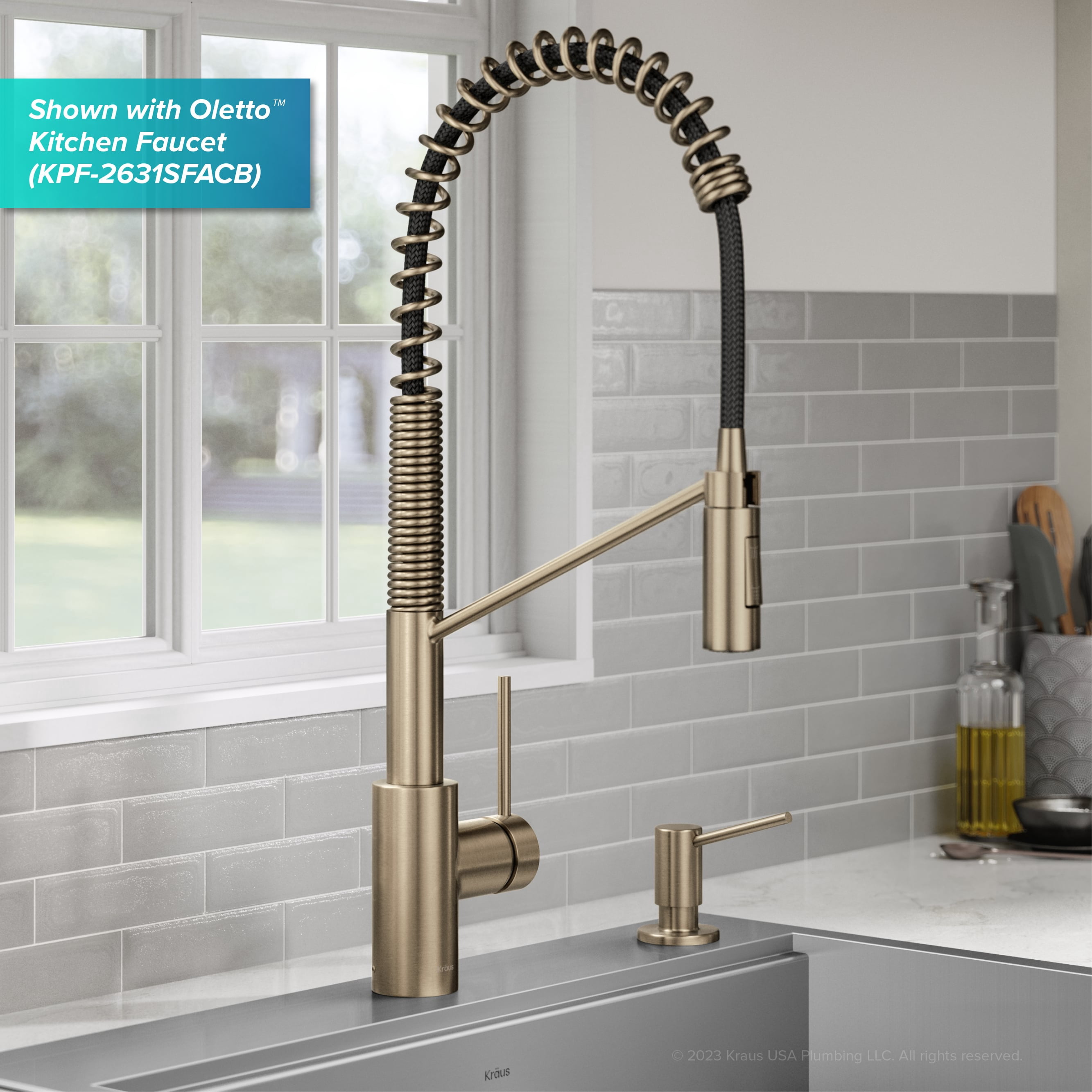 KRAUS Kitchen Soap and Lotion Dispenser in Spot-Free Antique Champagne Bronze