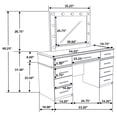 thumbnail image 7 of Felicity 9-drawer Vanity Table Lighted Mirror Glossy White, 7 of 7