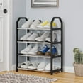 thumbnail image 5 of Narrow Shoe Rack for Small Spaces | 4-Tier Over Door Shoe Organizer with Handrail | Plastic Entryway Shoe Storage for Apartments & Dorms | Black or White, 5 of 7