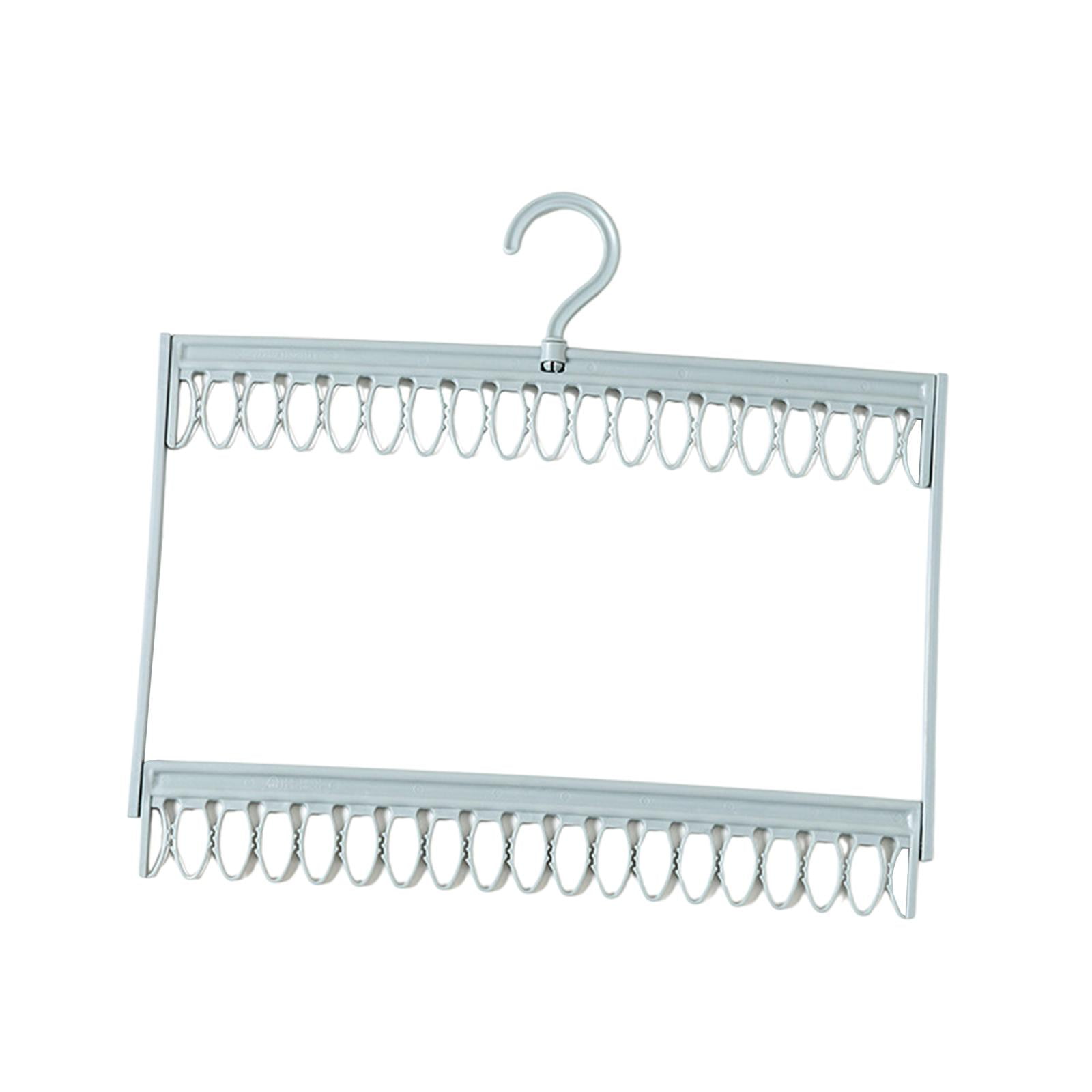 Sock Drying Rack Clothes Drying Hanger with Clips for Hotel Closet Wardrobe Gray 36clips