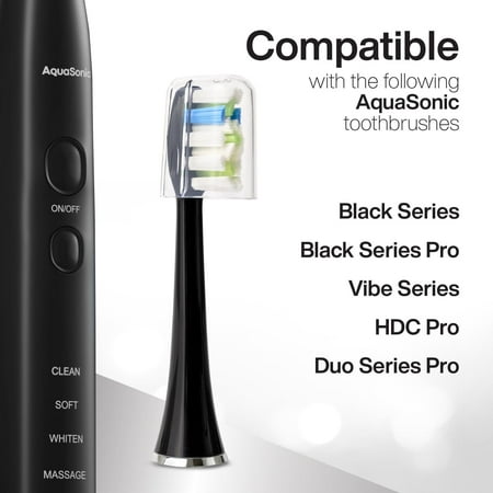 AquaSonic - ProFlex Brush Heads - 8 Pack - black