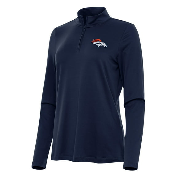 Women's Antigua Navy Denver Broncos Reprocess Quarter-Zip Top