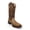 Tan, variant on Men’s Leather Cowboy Boot Square Toe Embossed Ostrich Print Western Boot