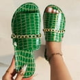 thumbnail image 6 of Hopeusnice Slippers for Women Trendy Non-Slip Breathable Open Toe Sandals Women's Slippers Soft Flat Heel PU Materials Summer Shoes Round Toe Shoes for Beach Round Toe Flexible Walking Shoes Green 43, 6 of 9