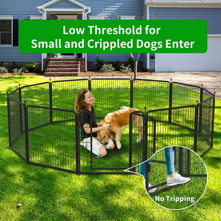 Kfvigoho Dog Playpen Outdoor 16 Panels Heavy Duty Dog Pen 40 Height Puppy Playpen Indoor Exercise Fence with Doors for Large Medium Small Pet Dogs