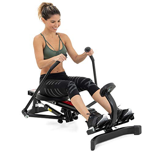 HAOSHUAI Home Foldable Rowing Machines,MultiFunction Hydraulic Silent Slimming Fitness Equipment,Adjustable Resistance Aerobic Exercise Compact Folding Rowing Machine