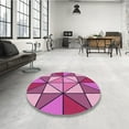 thumbnail image 3 of Ahgly Company Indoor Round Patterned Medium Violet Red Pink Area Rugs, 6' Round, 3 of 6