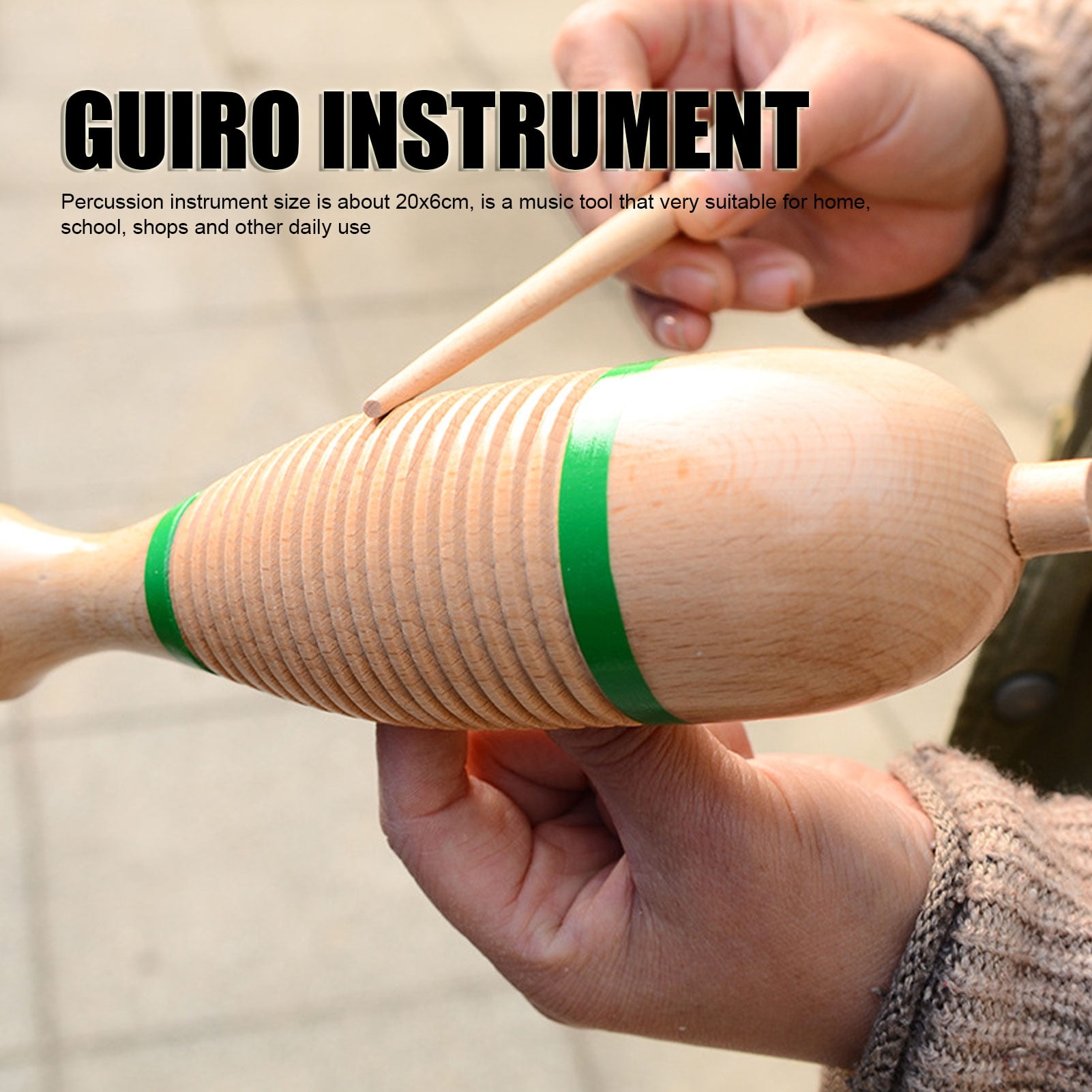 Guiro En Bois En Forme De Poisson - Instrument De Percussion Latine Pour Enfants Et Adultes