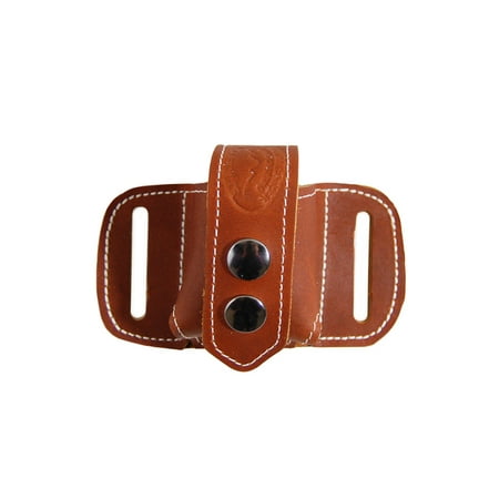 Barsony Saddle Tan Leather Revolver Speed Loader Pouch for 7 round .38 .367; 9 shot