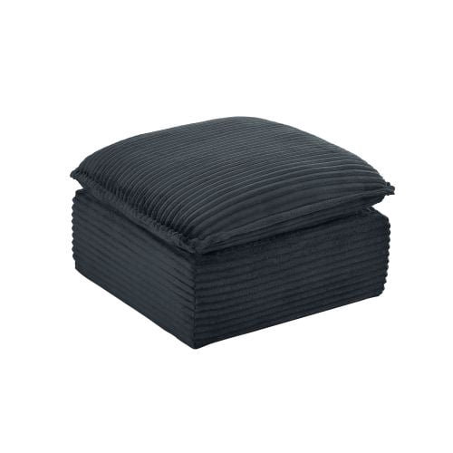 Upholstered Modular Square Compression Ottoman, 30.7" Square x 15.7" H, 3-in-1 Footrest, Seat & Side Table, Grey