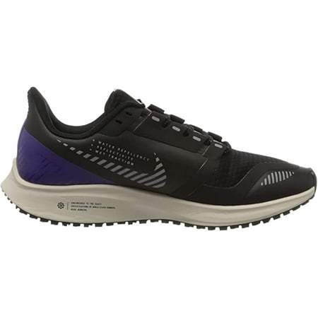Nike Women's Air Zoom Pegasus 36 Shield Running Shoes, Black/Silver, 7 B(M) US